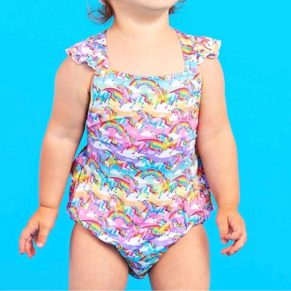 LISA FRANK X POSH PEANUT MARKIE MAGIC UNICORN BUBBLE ROMPER